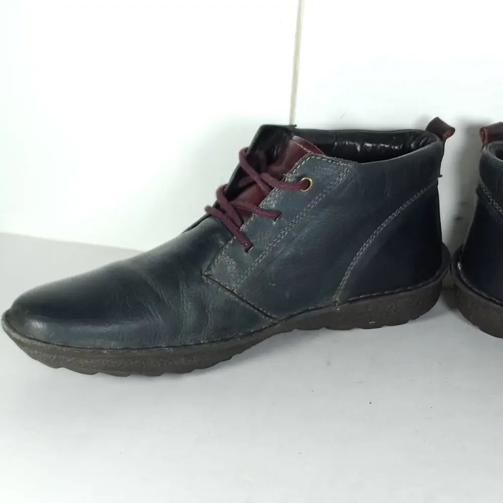 Pikolinos Santiago Men's EU41 US8 Navy Blue Leather Lace-Up Chukka Boots